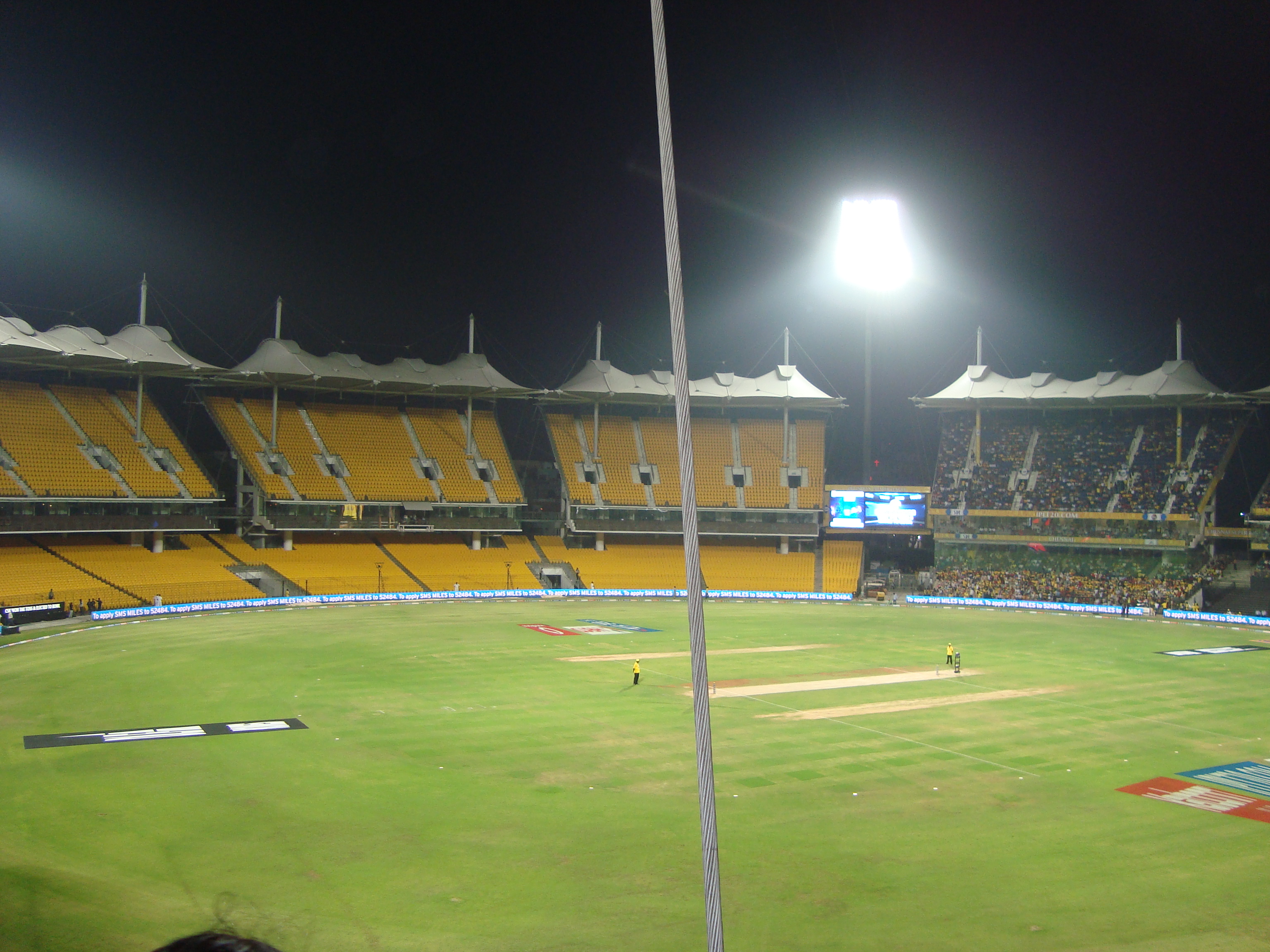 M. A. Chidambaram Stadium in Chennai photographed at night in June 2013