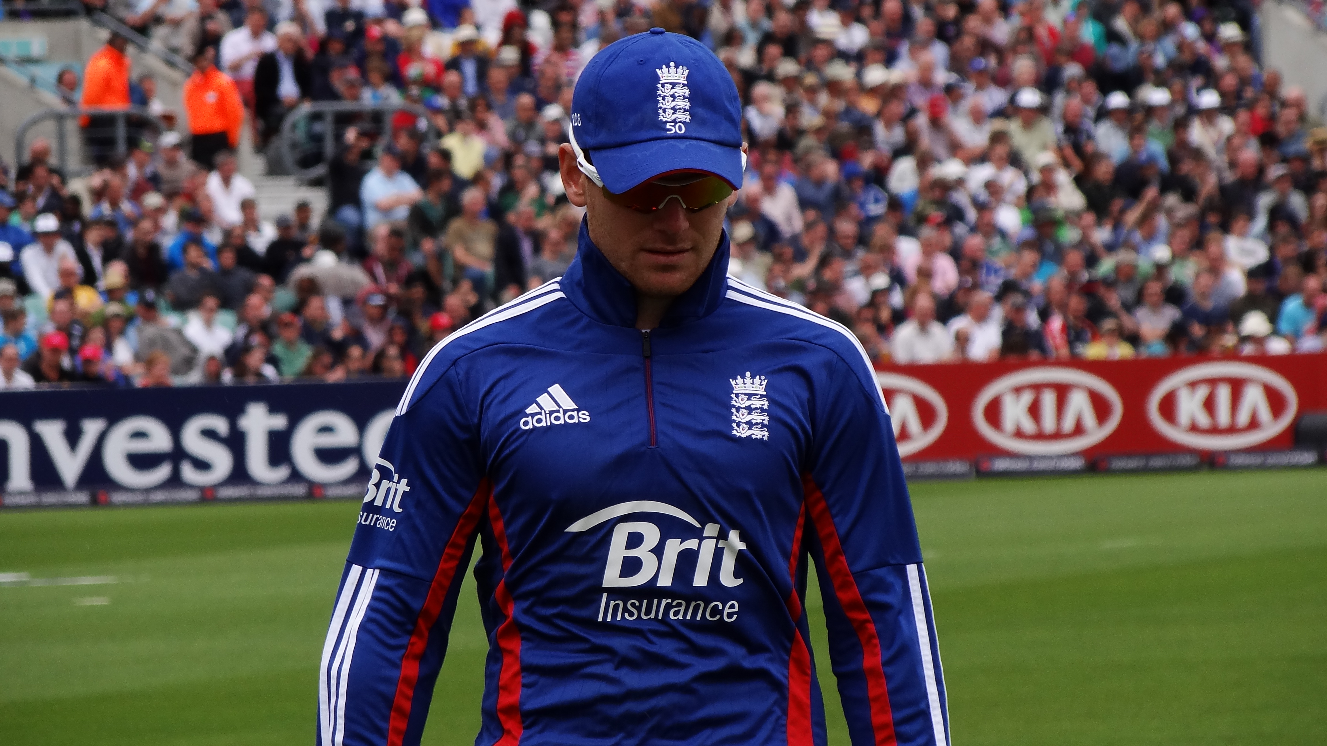 Eoin Morgan at the Kia Oval in London in 2012