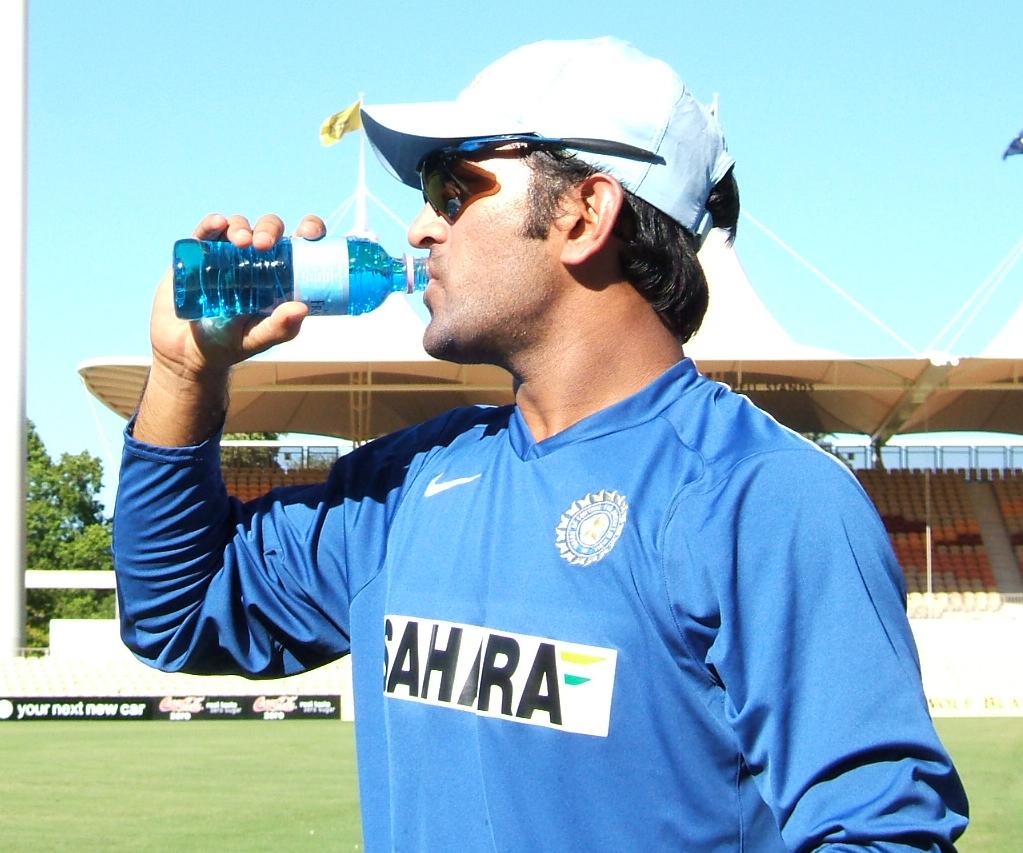 MS Dhoni at Adelaide Oval in February 2008