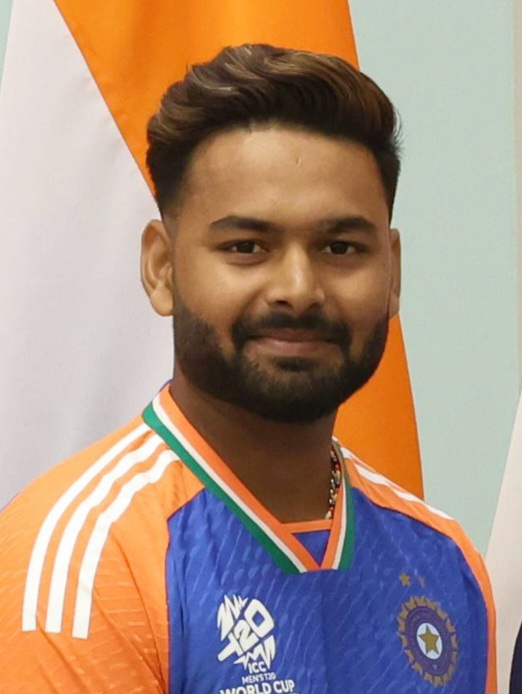 Rishabh Pant wearing India's 2024 T20 World Cup jersey