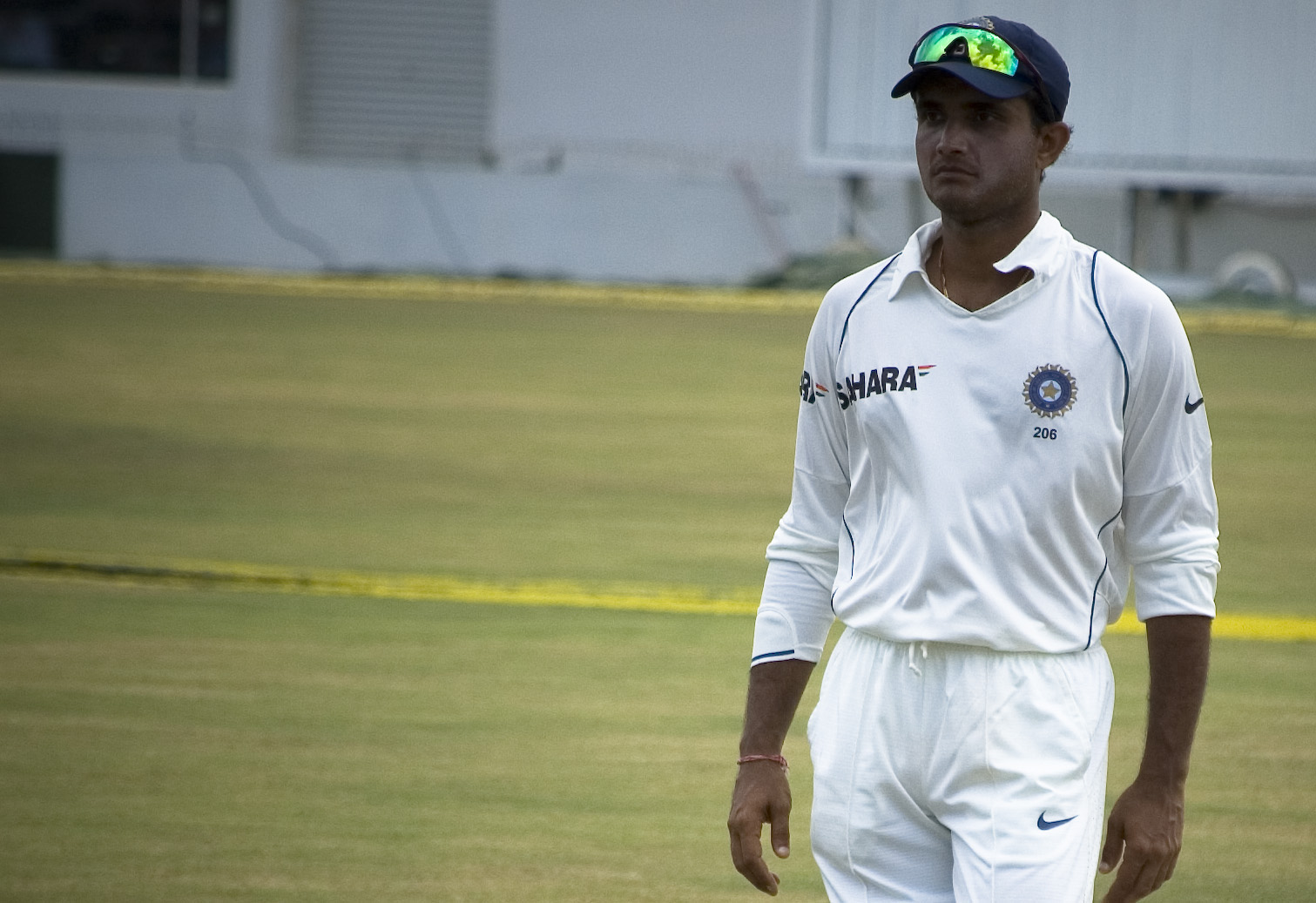 Sourav Ganguly batting, photographed in August 2008