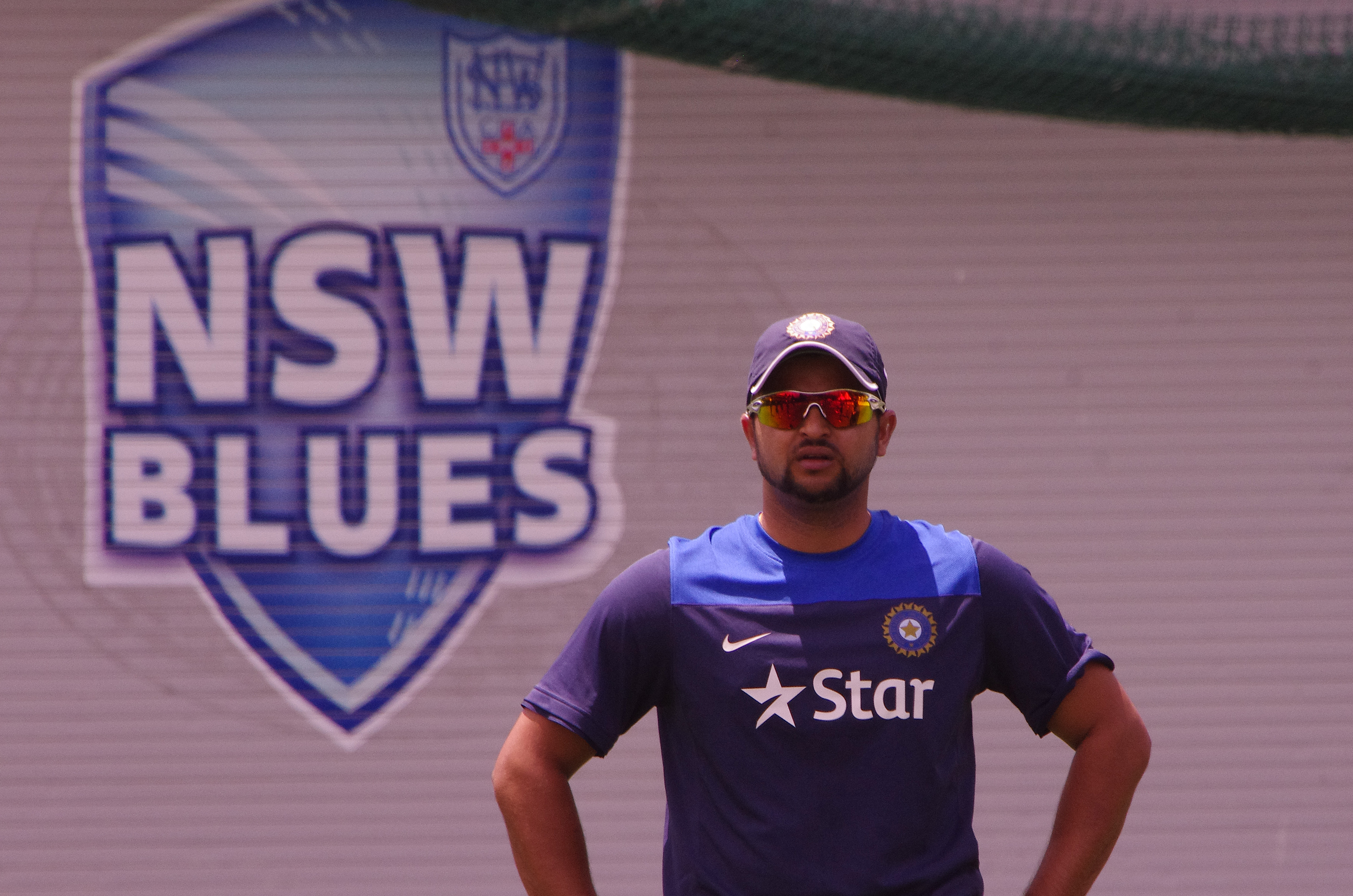 Suresh Raina at India training at the Sydney Cricket Ground, January 2015
